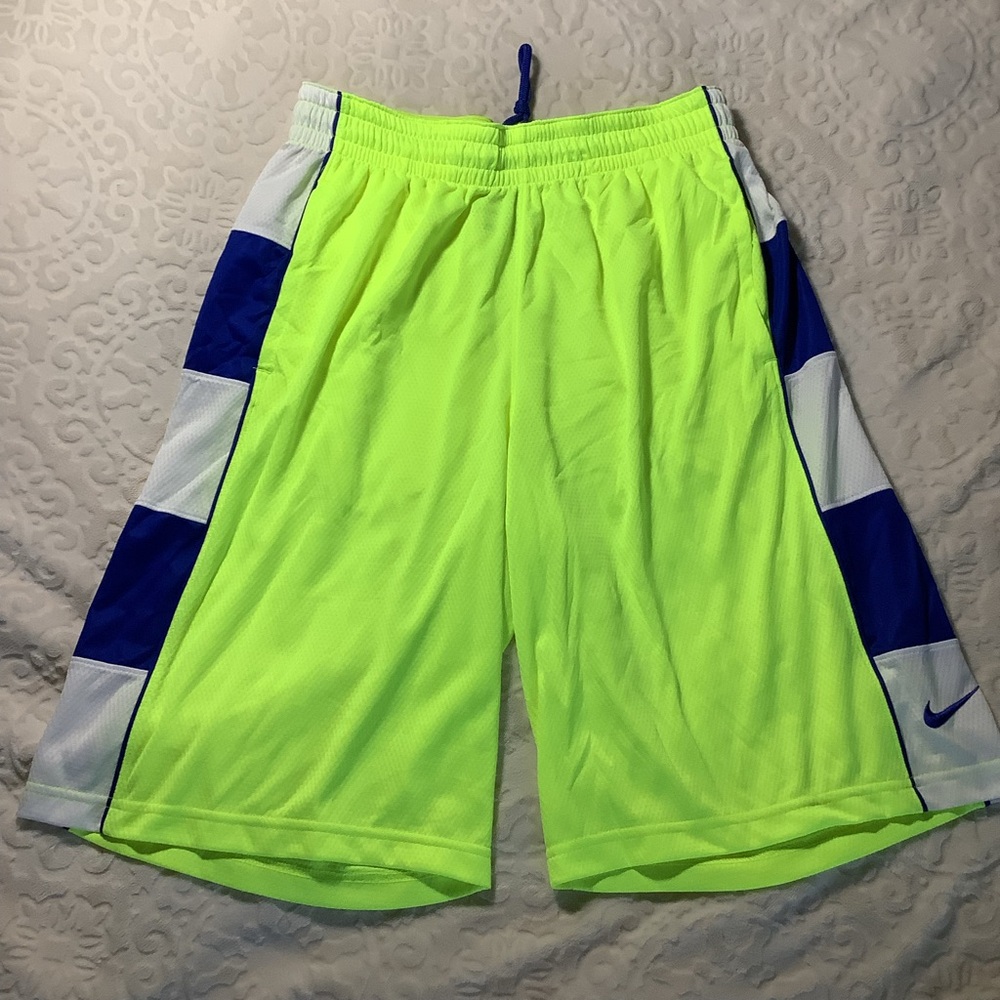 Nike Elite DRI-FIT basketball shorts, VOLT, NEON, blue, VINTAGE, RARE colors
